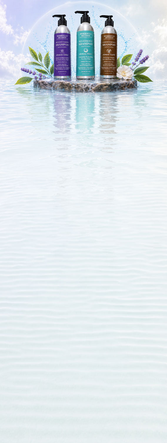 Morrocco Method natural sulfate-free shampoos — Heavenly, Sea, and Earth Essence