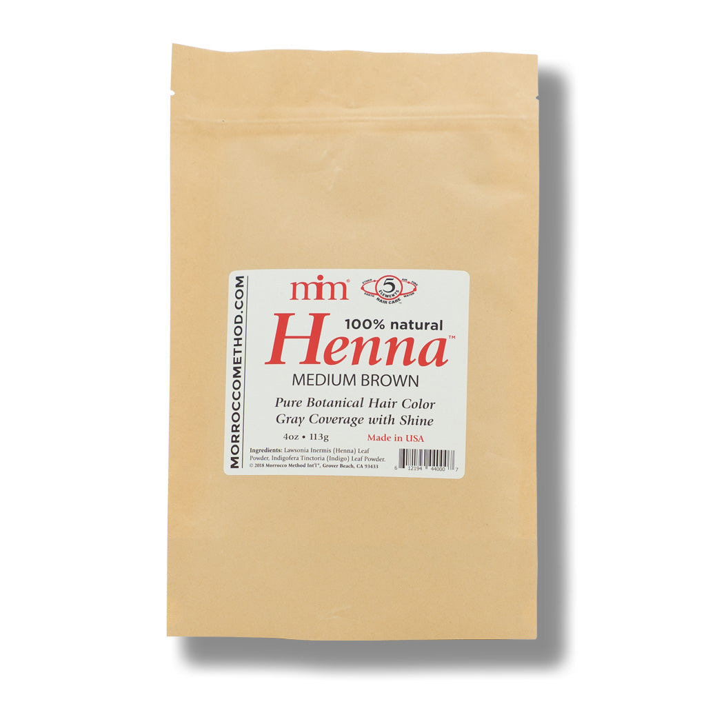 Medium Brown Natural Henna Hair Dye - Morrocco Method International
