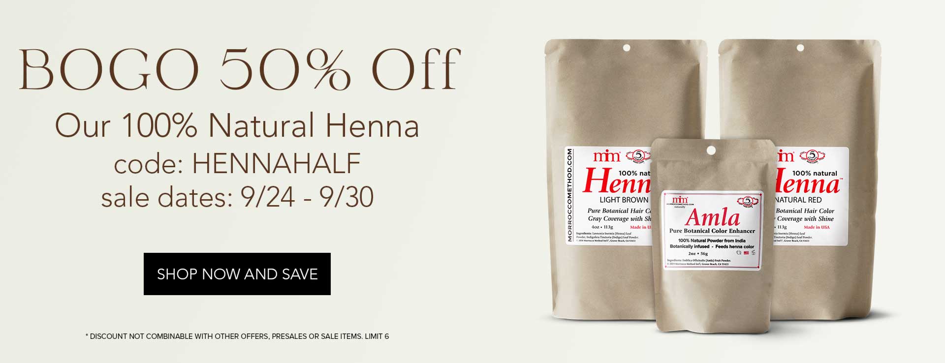 BOGO 50% Off Our Henna