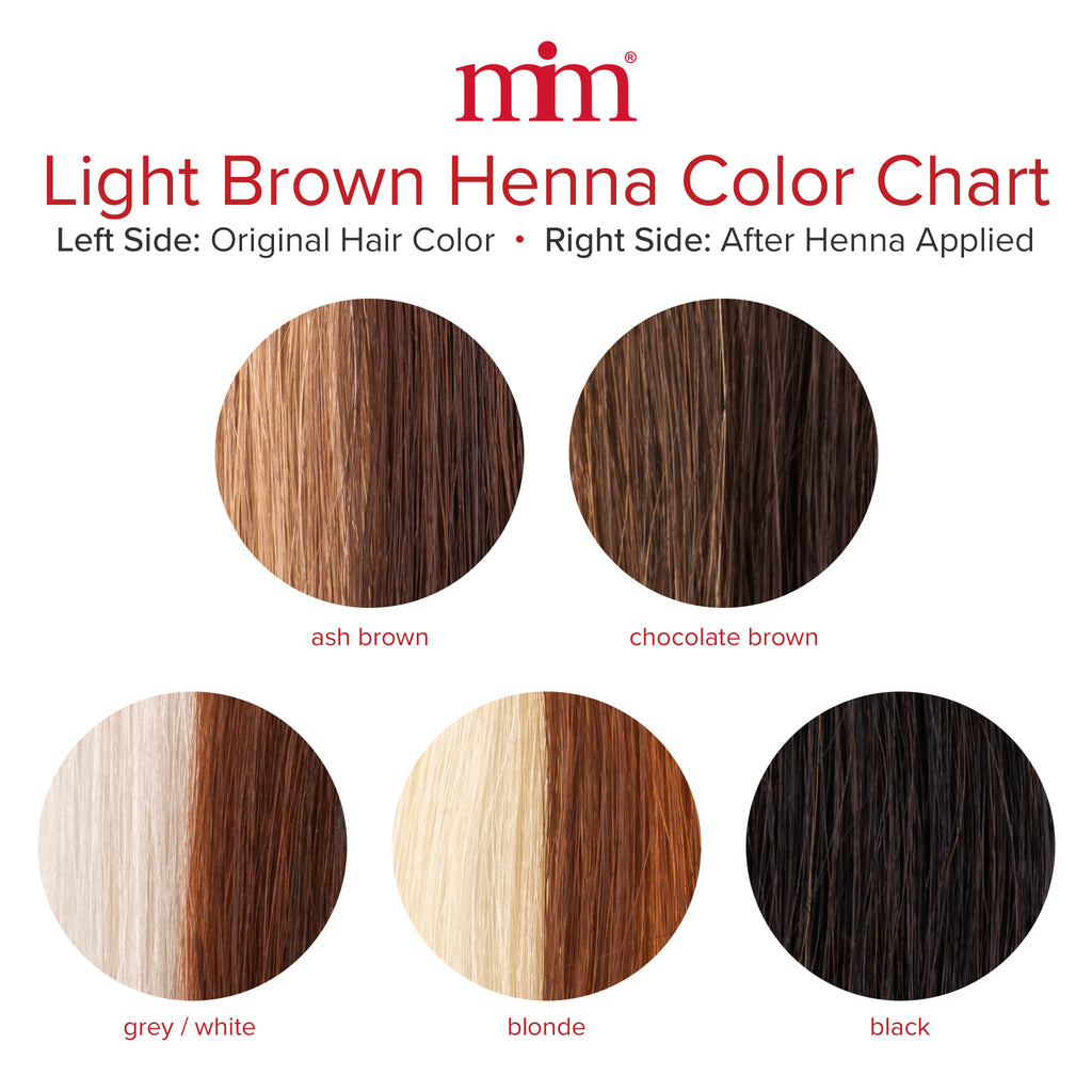 light brown henna color chart 