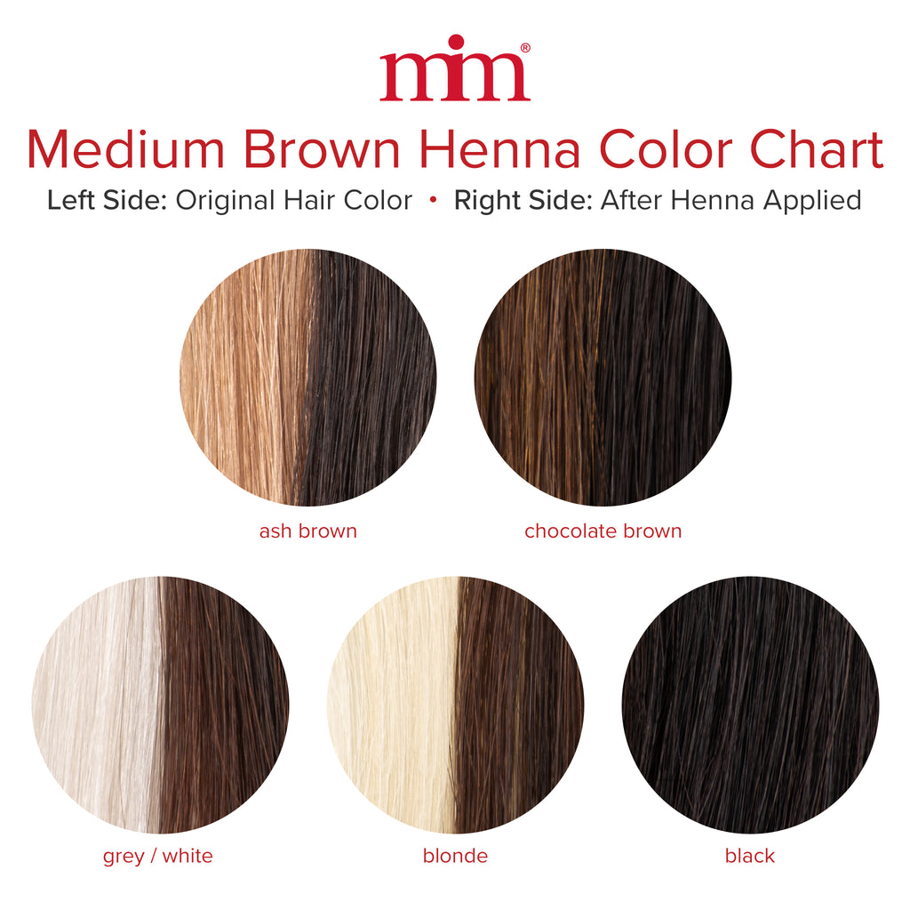 medium brown henna color chart 
